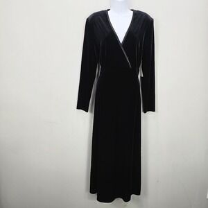 Vintage KC Spencer Y2K 90s Maxi Dress Black Velvet Whimsigoth Grunge Goth Witchy